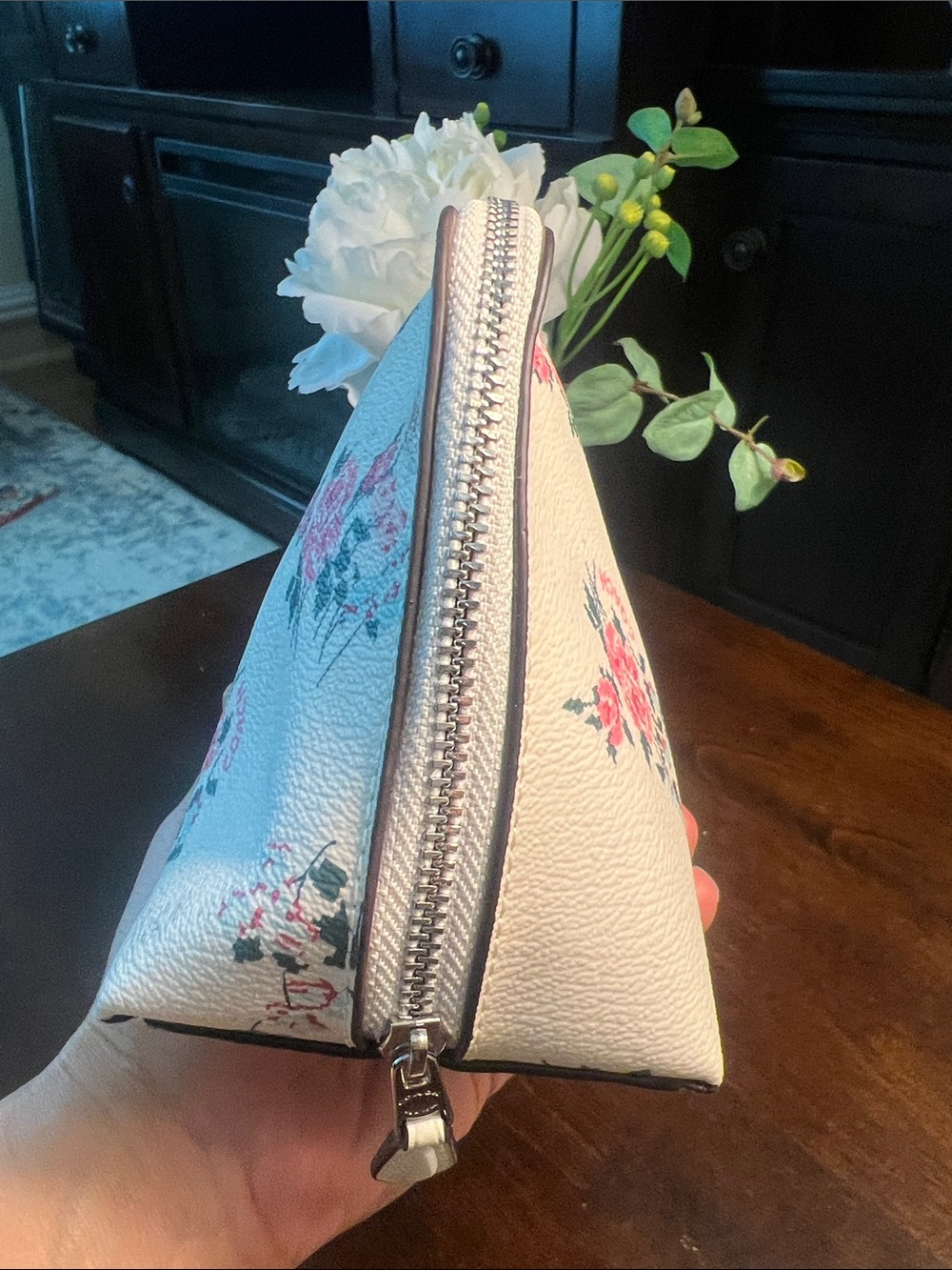 Coach Floral Leather Zip Pouch - Picture 11 of 17